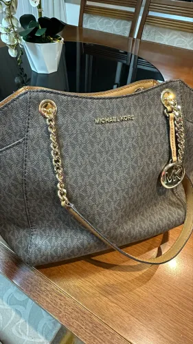 Bolsa Michael Kors Jet Set Travel Tote Monograma Marrom - Original