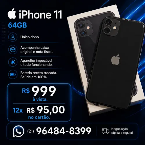 iPhone 11 64gb com nota fiscal - Ac cartão