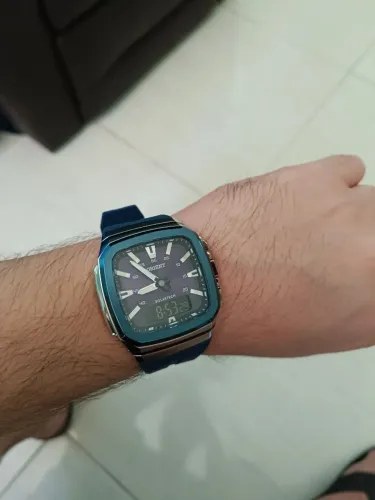 Relógio Orient solartech anadigi esportivo azul