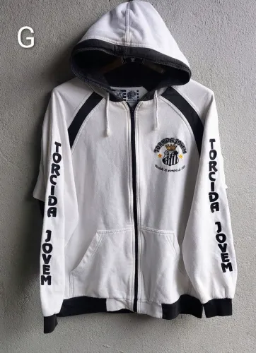 Casaco capuz moletom torcida Jovem do Santos