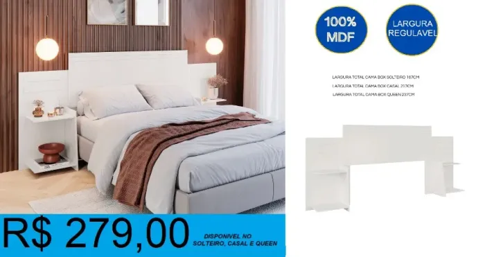 Cabeceira cama madeira 100% mdf - entrega grátis!