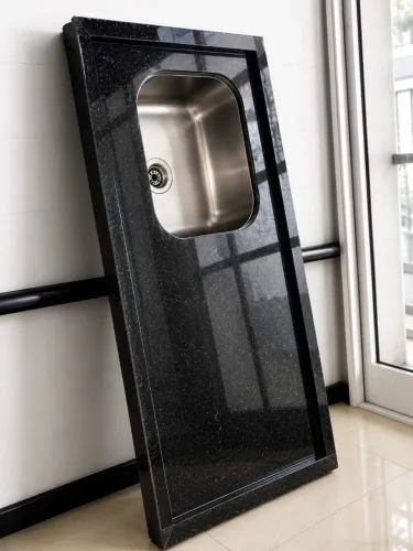 PIA DE GRANITO SÃO GABRIEL PREMIUM 1,40m x 55cm + CUBA INOX TRAMONTINA - IMPECÁVEL