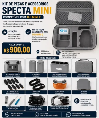 ?Peças Specta Mini Compatível DJI Mini 2?.