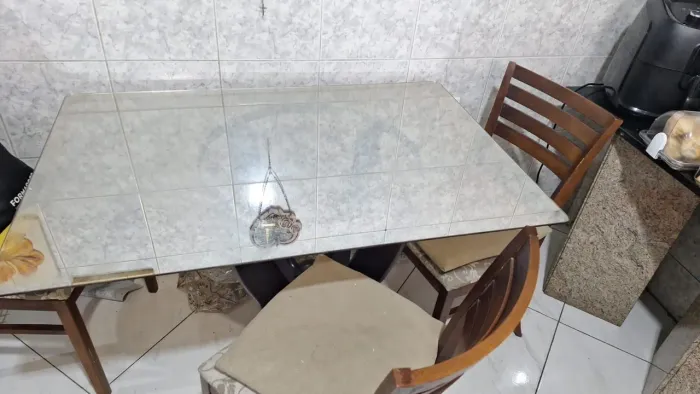 Tampo de mesa de vidro