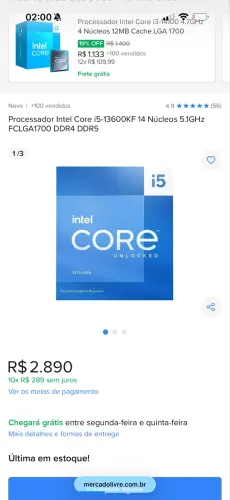 Troco kit Intel ddr5 em kit adm ddr5 dependendo dou volta