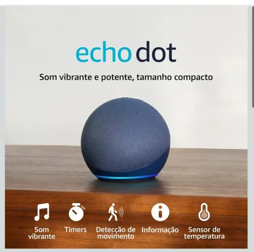 Alexa Echo Dot 5 Geração Azul - 10 meses garantia,