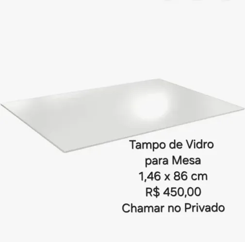 Tampo de vidro para mesa