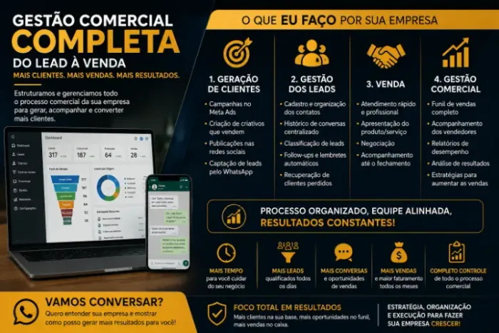 GESTÃO COMERCIAL + GERAÇÃO DE CLIENTES PARA SUA EMPRESA