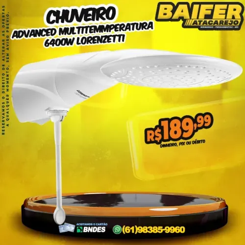 Chuveiro Advanced Multitemmperatura 6400w Lorenzetti
