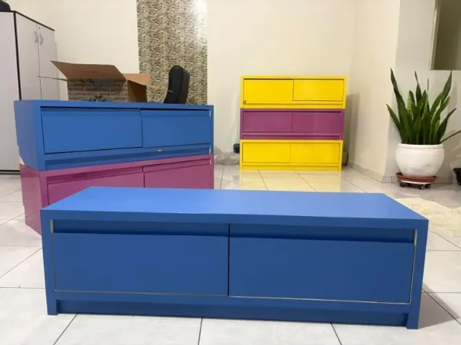 Gavetão Duplo de Madeira Colorido - Organizador de Ambientes Brinquedo