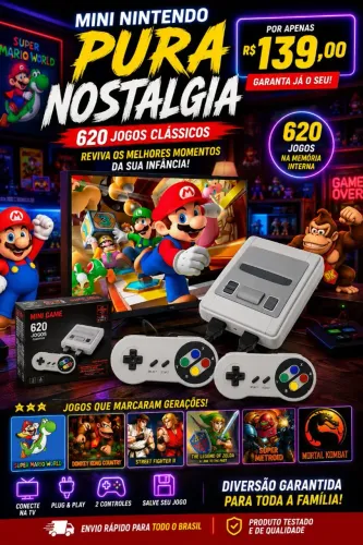 Mini Nintendo / Pura Nostalgia / 620 jogos