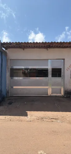Portão de alumínio com vidro temperado