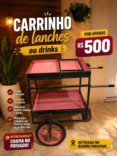 Carrinho de lanches ou drinks