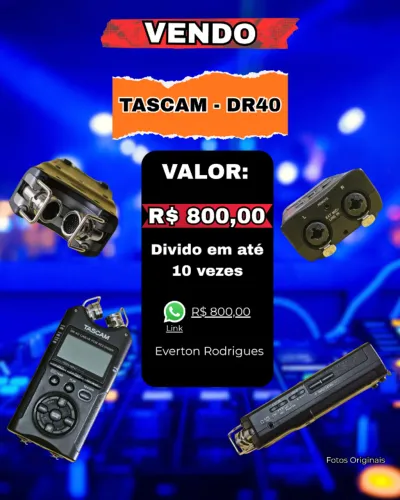 Gravador Tascam DR-40 Linear PCM Recorder ? Funcionando