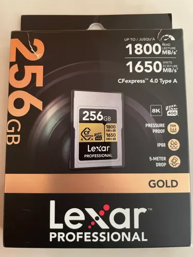 cartão de memória Lexar Professional Gold CFexpress 4.0 Type A de 256GB (Novo - Lacrado)