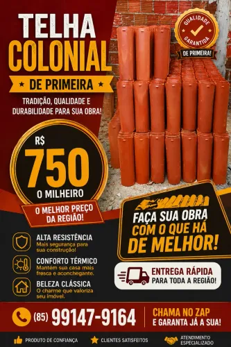 Telha colonial de primeira