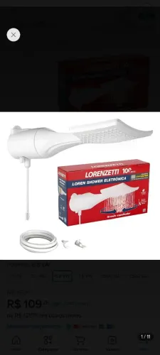 Chuveiro Lorenzetti 5500w 110v