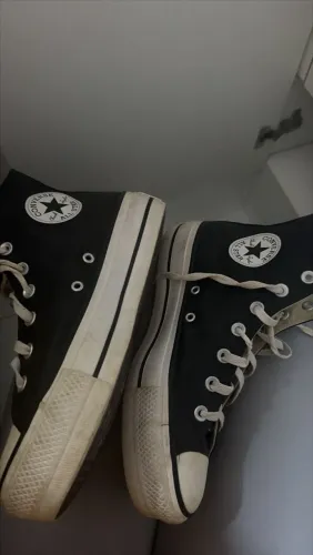All star couro plataforma