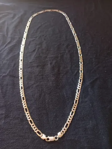 Cordão de prata 5mm 70cm novo 