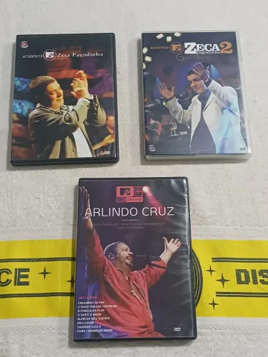 03 DVDs Acústico MTV - Zeca Pagodinho 1 e 2 e Arlindo Cruz