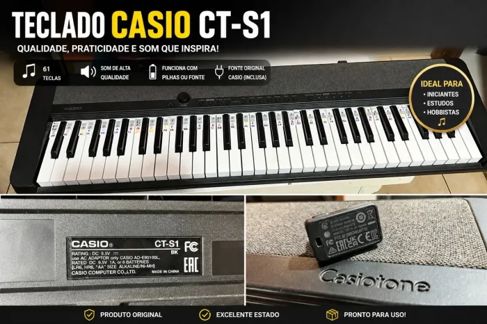 Teclado Musical Casiotone Digital CT-S1 61 Teclas