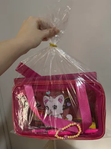 kit papelaria rosa