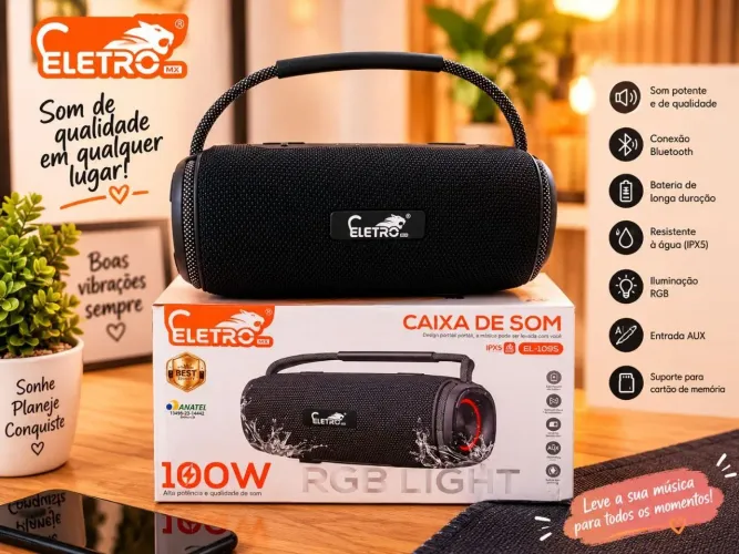 Caixa de som Bluetooth Eletro MX 100W