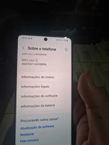display A71 com aro, biometria, bateria bandeja de chip e acabamento