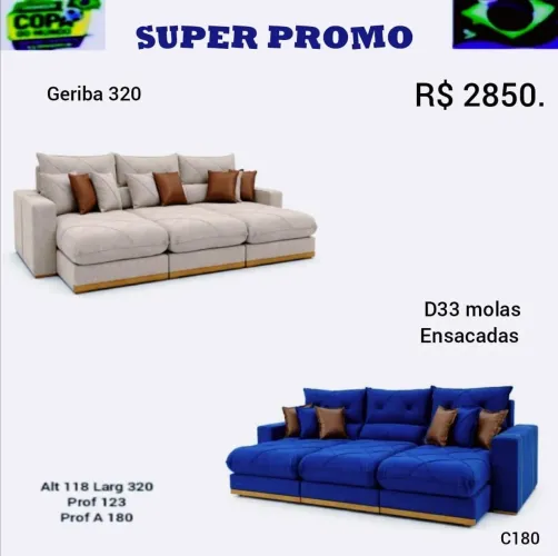 Móveis novos direto de fábrica - Sofá retratil de 3 lugares