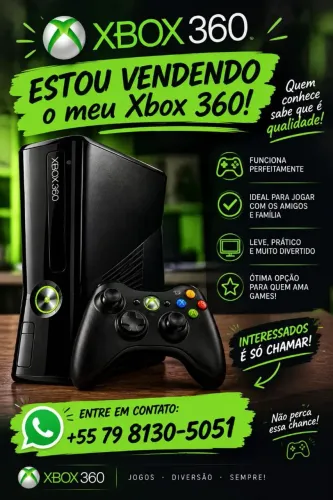 Vendo Xbox 360 completo barato pronto pra jogar conservado, pouco uso é controle original 