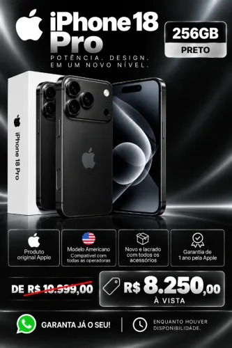 IPhone 18 Pro 256GB Preto Lacrado | Modelo Americano