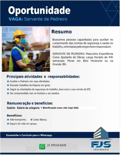 SERVENTE DE OBRAS