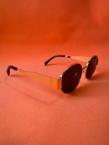 Óculos de sol unissex dourado novo