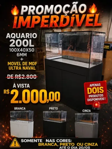 AQUARIO 300L 120X50X50 8MM + MOVEL DE MDF ULTRA NAVAL 