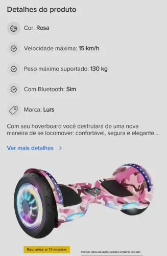 Hoverboard semi novo