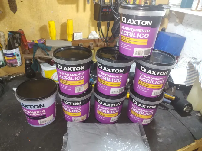 Rejunte Premium axton cinza, palha e cinza platina