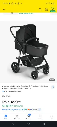Carrinho de bebê Moisés 