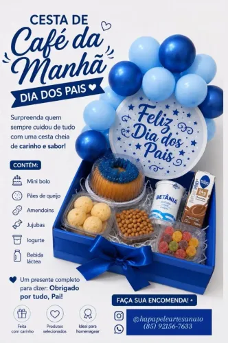 Cesta de café da manhã Dia dos Pais
