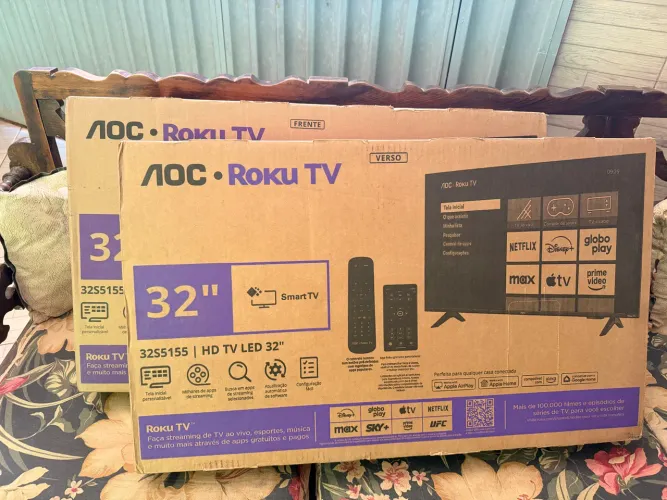 SMART TV AOC 32 POLEGADAS LACRADA COM NOTA