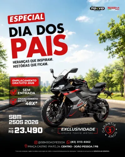 SBM 250s 2027 ABS - Financie 100% Sem Entrada em até 48x