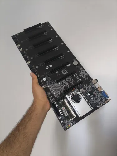 Placa mãe mineração BTC-T37 NOVA + Intel Celeron + 4GB RAM DDR3 
