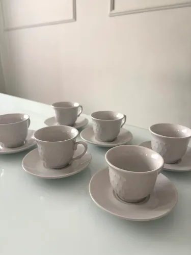 Jogo de xícaras de café com pires 6 jogos