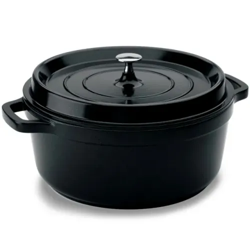 Caçarola de Ferro Fundido Esmaltado Hercules 6,8L Preta (Nova, Na Caixa)