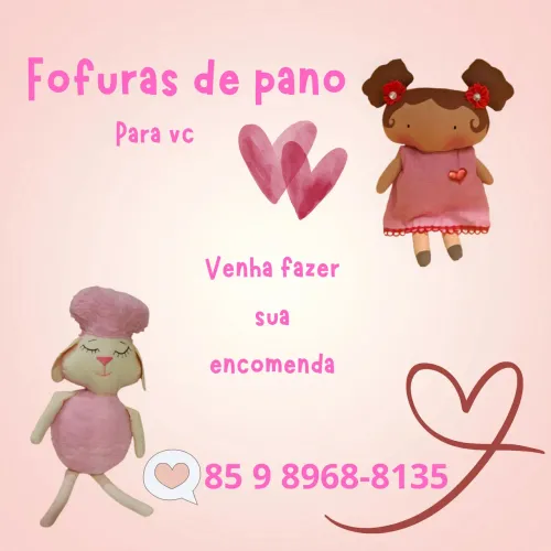Bonecas de pano pronta entrega e por encomenda.