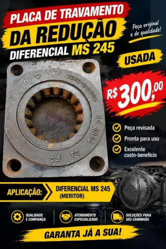 Placa de travamento da redução diferencial rockwell méritor MS 245
