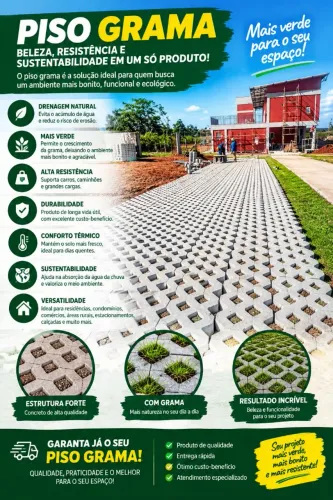 Piso grama para áreas externas