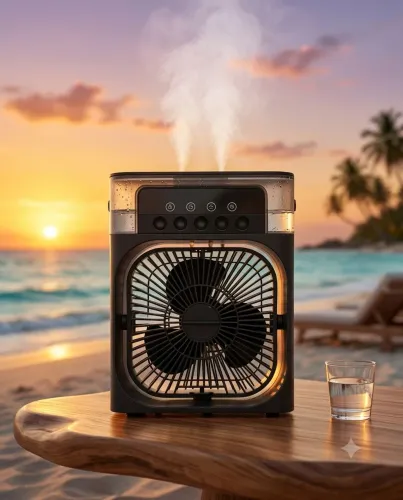 Ventilador Umidificador Portátil 600ml - Refresque seu Ambiente - fazemos entrega<br>