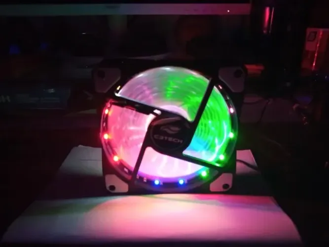 Fan Cooler com Led Colorido 12 Cm