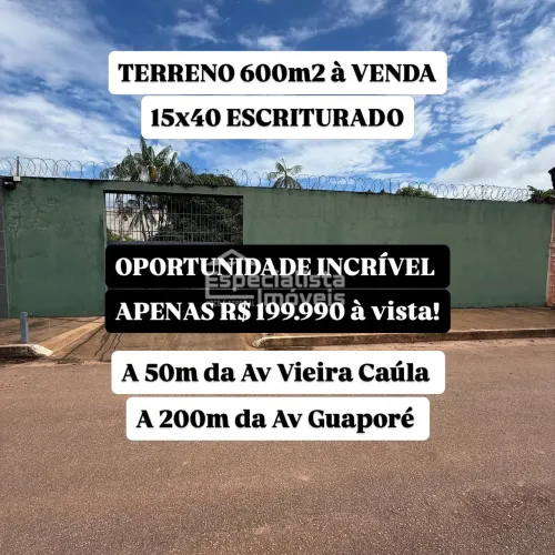 TERRENO 600M² à VENDA APENAS R$199.990