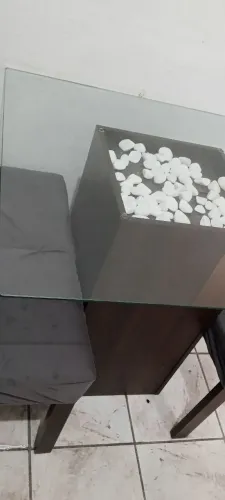Mesa tampo de vidro 4 cadeiras